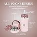 Jili All-in-One Baby Bottle, Insulated Stainless Steel Bottle with Formula Container, Anti-Colic Nipple, and Leak-Proof Lid, Baby Essentials for Travel, BPA and Phthalates-Free, Rose, 8 oz.