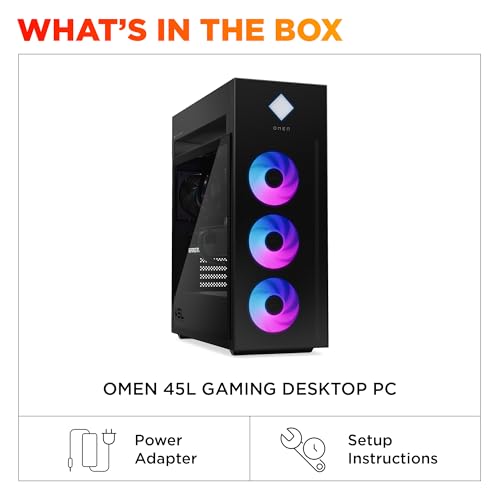 Image of HP OMEN 45L Gaming Desktop PC (Intel Ultra 9-285K, GeForce RTX 5090 32GB GDDR7, 64GB DDR5, 8TB PCIe SSD, RGB Fans, 360mm AIO, 1200W PSU, WiFi 6E, Bluetooth 5.3, RJ-45, Win 11 Pro)