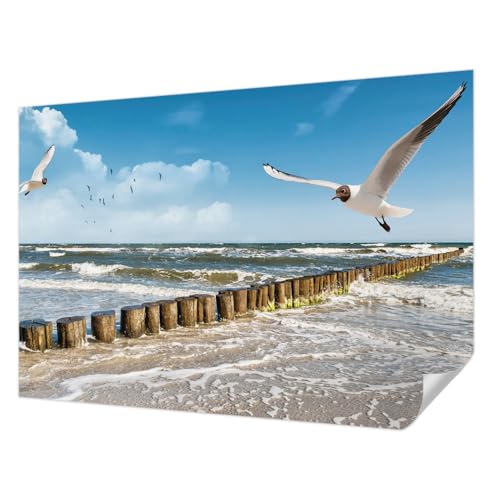 Tulup Revestimiento Adhesivo 152x104 cm Autoadhesivo Moderna Decoración de Pared Fotográfico para Dormitorio, Sala de Estar e Recibidor Resistente a las Manchas - paisaje costero