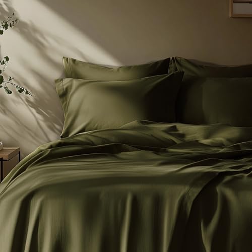 Consejos para Comprar Suburbia Sabanas Top 10. 49 Smart Bamboo: Juego de Sábanas Blend / 50% Fibras de bambú y 50% Microfibra de Alto gsm/Hipoalergénicas, Suaves, Ligeras/Suavidad Incomparable (Olivo, Queen)