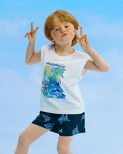 Image of maamgic Boys Swim Trunks with Compression Liner Quick Dry Swim Shorts Anti-Chafe Boy Bathing Suit
