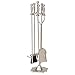 Uniflame, F-7547, 5pc Satin Pewter Fireset with Pedestal Place