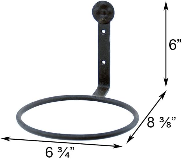 BestNest Achla Wall Mounted Flower Pot Holders, 6" Dia., Pack of 6 | Wrought Iron Wall-Mount Plant Rings for 6" Pots | Black Outdoor/Indoor Decorative Planter Holders for Vertical Gardening