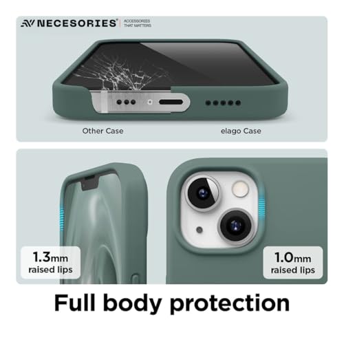 Image of Liquid Silicone Case Compatible for iPhone 13 | Slim Back Cover | Soft Touch Bumper | Shockproof Drop Protection | Microfiber Cloth Inside | Sleek Solid Design