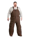 Berne Men's Highland Washed Insulated Bib Overall, Large Short, Bark