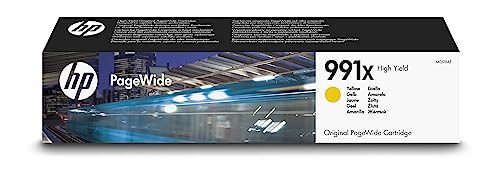 HP 991X PageWide Cartouche d'encre jaune grande capacité Authentique (M0J98AE) pour HP PageWide 774 / 779 et PageWide Pro 750 / 755 / 772 / 777