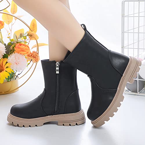 Girls Scrub Boots Shoes Leather Short Boots Non Slip Breathable Nude Boots Girls Dress Shoes Size 112