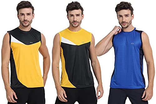 Image of FTX Men's Dri-Fit Round Neck T-Shirt - Charcoal, Gold, Royal Blue (709 7-709 8-709 9)