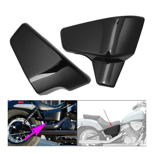 Caches Latéraux De Batterie Moto Solution Fixations Cassées Shadow VT600 VLX600 Noir