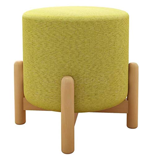 Repose-pieds vert et tabouret bas rond en bois pour maison
