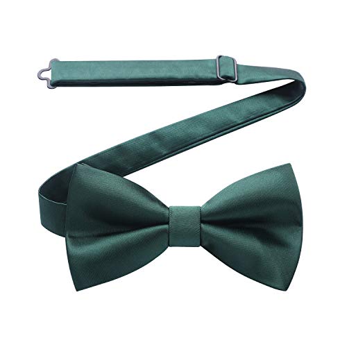 HISDERN Paisley Gola floral borboleta borboleta de banquete de casamento ajustável perna de laço pré-amarrada, Verde escuro, Talla única