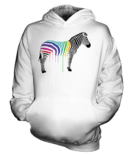 Sweat-shirt capuche zèbre arc-en-ciel Candymix en maille douce unisexe enfant