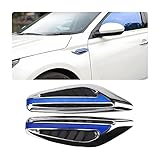 zipelo 2PCS A Pair Hood Vents for Cars, Auto Air Flow Fender Side Vent Decoration Sticker, Vehicle Blade Fender Side Marker, Universal Automotive Hood Simulation Air Vent Trim for SUV Truck (Blue)