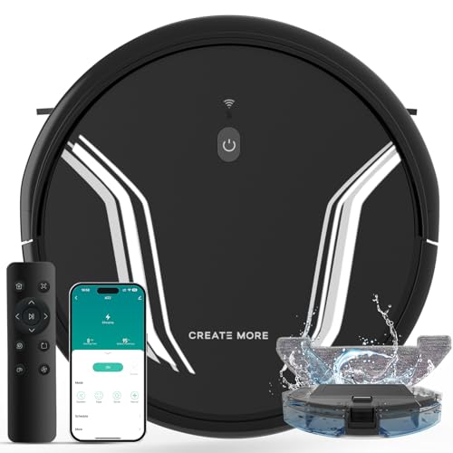 Image of Bagotte Robot Vacuum and Mop Combo,5000Pa Suction Robotic Vacuums Cleaner, Low Noise, Self-Charger,2.4G WiFi /App /Alexa /Remote Control for Pet Hair,Hard Floor,Carpet