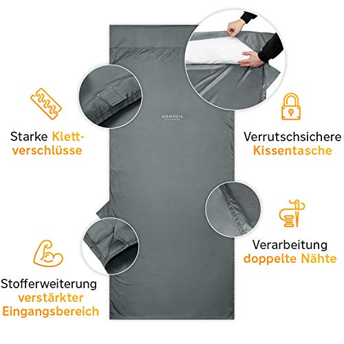 Hüttenschlafsack Nomadic aus Mikrofaser, leicht und kompakt