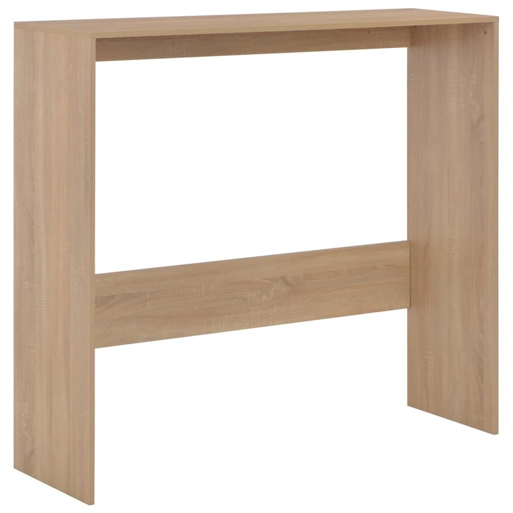 Tavolo da Bar Rovere in Legno Multistrato 138x40x120 cm | Consolle alta salvaspazio con tavolo interno estraibile e ruote, ideale per arredare cucina o soggiorno.