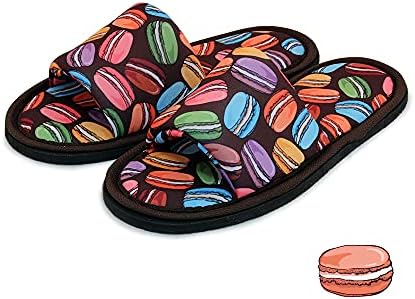 Chochili Males Macaron Open Toe House Kitchen Storage Slippers Black and Inexperienced Silent Stroll Light