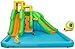 Nadmuchiwany park wodny, Bounce House 6 w 1 z 2 zjeżdżalniami, ścianką wspinaczkową, basenem z wodą, obręczą do koszykówki, pistoletem na wodę, akcesoriami z torbą transportową, zestawem naprawczym, wężem, dmuchawą