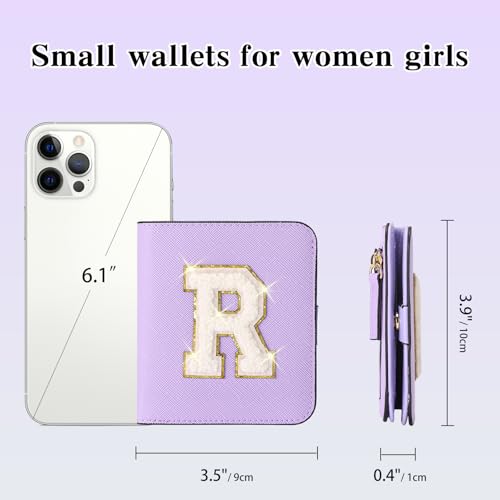 Image of RNIEGA Initial Wallet Women Small Teen Girl Gifts Trendy Stuff Girls Wallets Personalized Christmas Birthday Gift for Women Friends Daughter Granddaughter 6 7 8 9 10 11 12 13 Year Old Purple R
