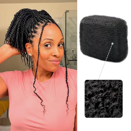 IUC Afro Kinkys Bulk Human Hair Bundle (16 Inch 50g Natural Black 1B) 4C Afro Kinky-Curly 100% Human Hair Ideal for Braiding Twists Dreadlocks Loc Repair Kid-Friendly