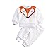 WangsCanis Lot de 2 combinaisons pour bébé avec tête de renard en carton animé, pour enfants, en peluche, pour nouveau-né, pour bébé, pantalon thermique en laine de corail - Blanc - 9-12 mois