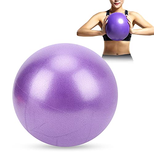 equlup Pilates Ball, 25cm/9.8in Yoga Ball Heavy Duty PVC Mini Exercise Ball Explosion Proof Fitness Balls Balance Ball Stability Ball for Core Training (Purple)