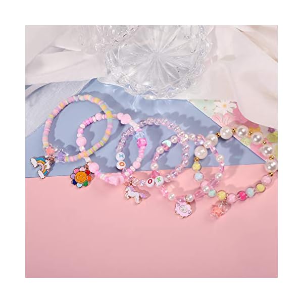 PinkSheep Beads Bracelet Unicorn Bracelet for Kids Girls Charm Bracelet Friendship Bracelet 10 PC Party Favor