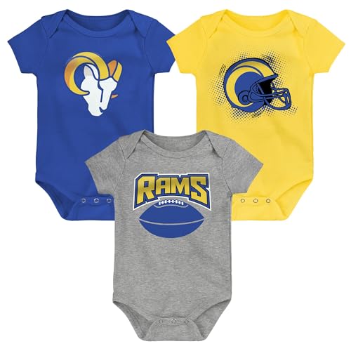 Image of Outerstuff NFL Newborn Infants Game On 3 Piece Primary Logo Creeper Bodysuit Romper Set