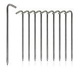 FERPASA® - Piquetas de Camping Suelo Duro de Acero Galvanizado 25 cm – Pack de 10 Unidades para Tiendas de Campaña, Toldos y Carpas – Anclaje Resistente para Tienda de Campaña y Toldo