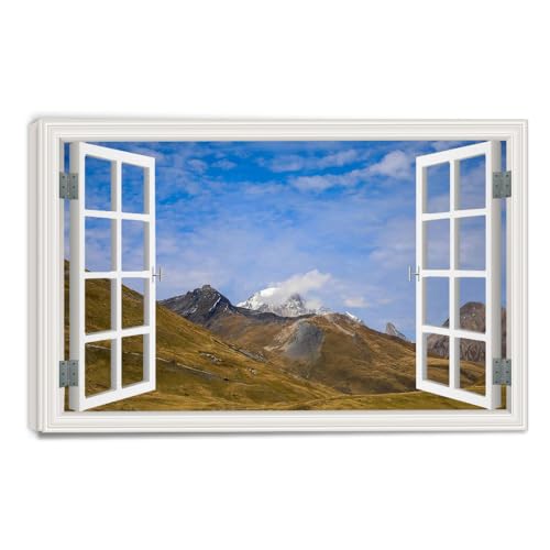 Tableau toile forêt nature de haute qualité avec cadre trompe-l'œil 80x120cm