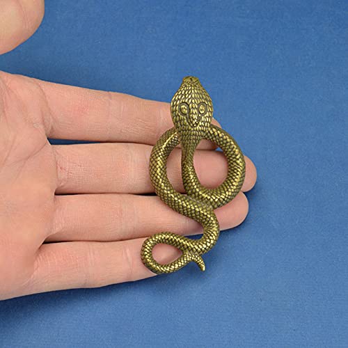 Bronze Cobra Zodiac Snake Statue Miniature Figurines Copper Desk Decor Tea Pets Ornament Brass Paperweight Craft #TOP3