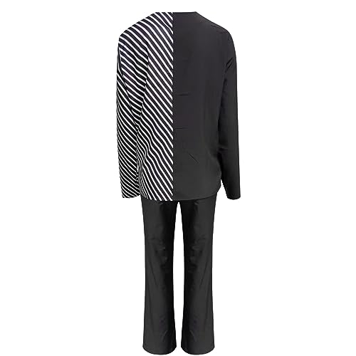 Women's Dressy Casual 2 Piece Outfits Work Set Long Sleeve V Neck Tops High Waist Wide Leg Pants Suit with Pockets4