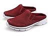 ChayChax Womens Mens Slip-on Mules House Slippers Shoes Comfortable Casual Indoor Outdoor Slippers Clogs Non Slip, Red, 7 UK #1