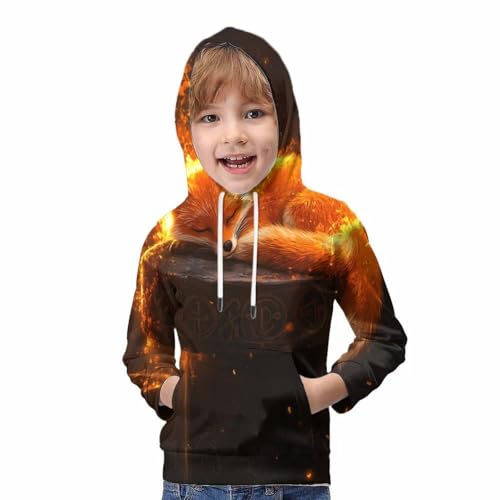Sweat à capuche enfant renard 3D pull graphique 12-14 ans - 5