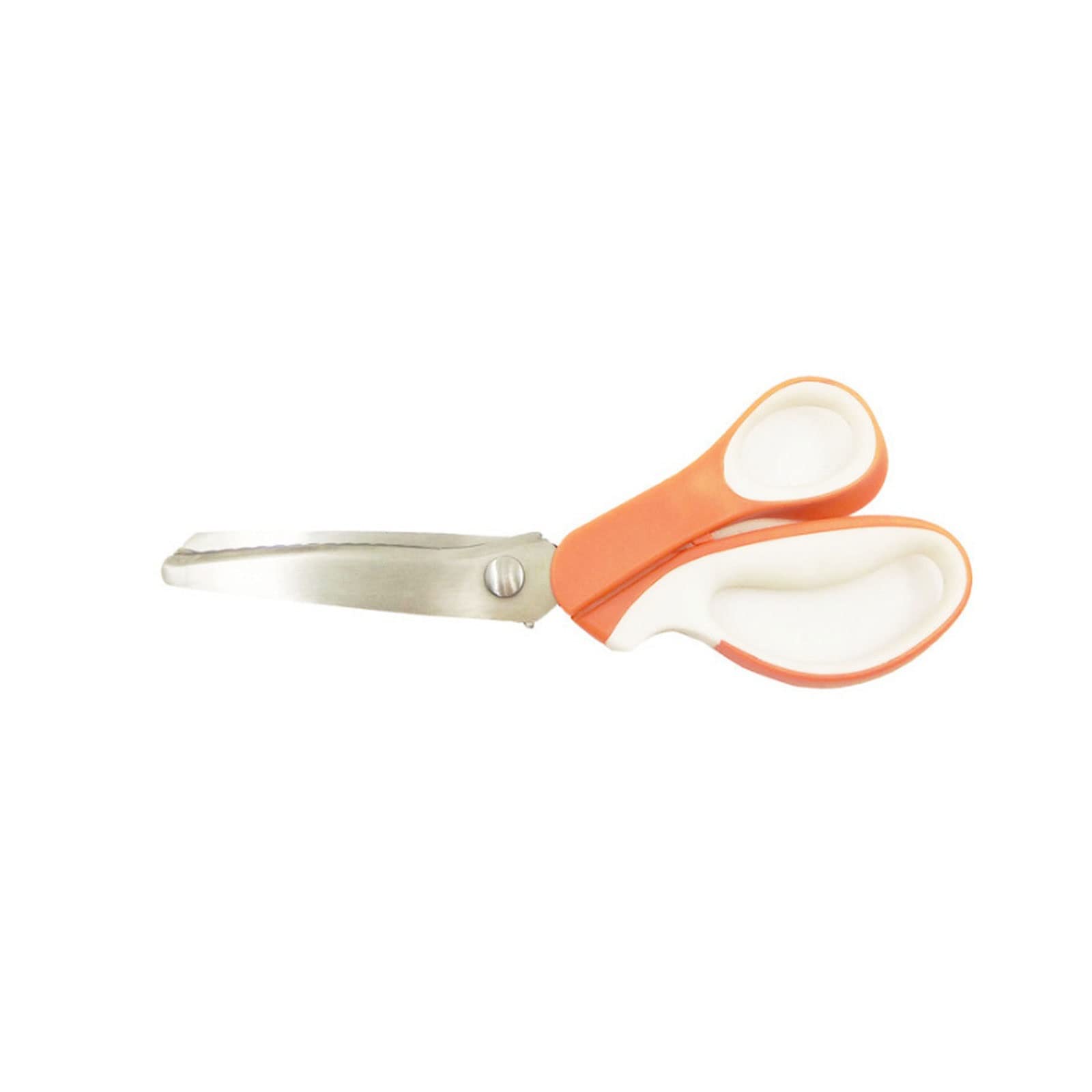 Ciseaux de cuisine Crush Ciseaux Triangle/Dents rondes Coupe Couture Tailleur Cuir Artisanat Tissu Couture Processus Ciseaux (Orange blanc)