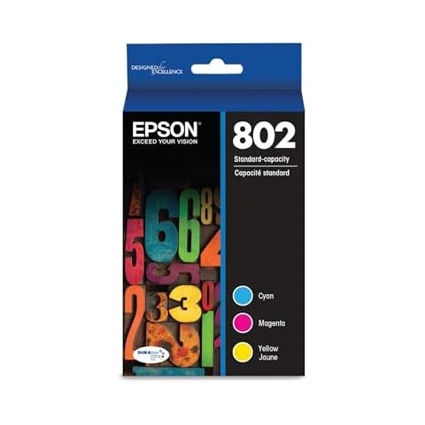 EPSON 802 DURABrite Ultra Ink Standard Capacity Color Combo Pack (T802520-S) Works with WorkForce Pro WF-4720, WF-4730, WF-4734, WF-4740 Cover