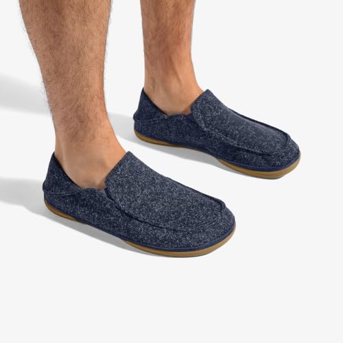 Image of OluKai Moloa Hulu Men's Wool-Blend Slippers, Heathered Knit Slip On Shoes