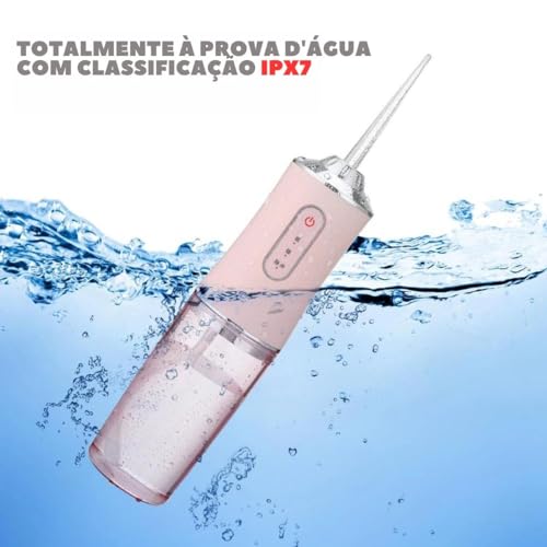 Irrigador Oral Limpeza Profunda Dental e Gengiva Jato D àgua Supersônico 3 Modos Diferentes Portatil