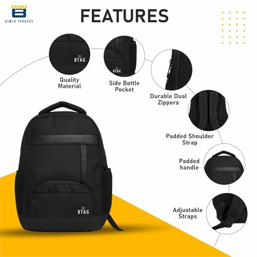 Image of Btag 27Ltrs Stylish Laptop & Casual Backpack | Water-Resistant, Comfortable, Lightweight & Trendy | Large Storage, Smooth Zippers, Spacious & Travel-Friendly | Ideal for Work, Study & Daily Use