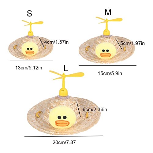 Pet Dog Cat Straw Hat Sun Hats Mini Fan Straw Hat Puppy Accecories Hawaii Style, Fot Small Medium Big Dogs Cats Costume Photography Props(M-Plane) #TOP5