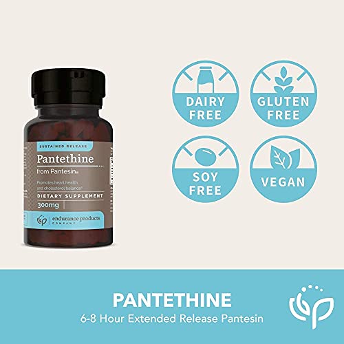 Endurance Products Pantethine From Pantesin - 300Mg Sustained Release For Optimal Absorption - 200 Tablets - Vitamin B5 Pantothenic Acid - Supports Lipid Metabolism & Cardiovascular Health* #TOP4