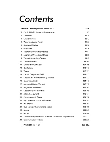 Telangana EAMCET Chapterwise Solutions 2021-2018 Physics for 2022 Exam (Old Edition) 1
