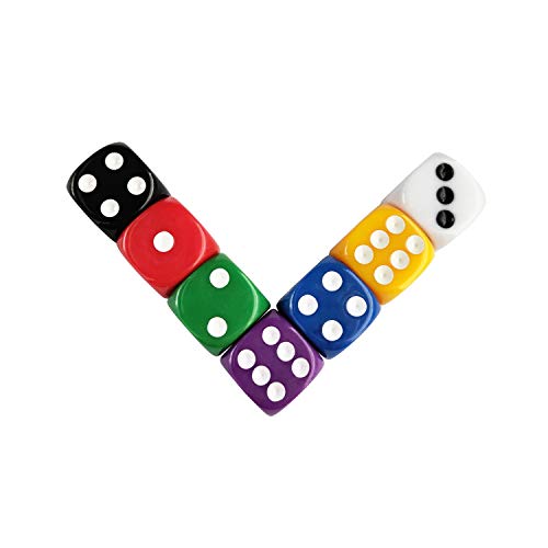 70 Pieces 6 Sided Dice Set 16mm Acrylic Dice 7 Color for Board Games, Activity, Casino Theme, Party Favors, Toy Gifts - Thumbnail 3