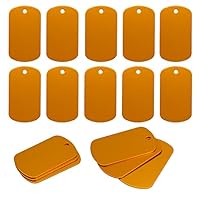 Aluminiumgravur Rohlinge Aluminium Rechteck Blank Tags Stanzen Rohlinge Gravur Rohlinge Hundemarke 25 Pack (Orange)
