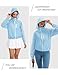 Avoogue UV Jacket Sun Protection for Women Full Zip Cropped Workout Jacket Summer Fashion 2025 Blue XL