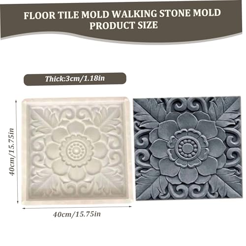 Moldes de concreto, moldes de piedra de plástico Patrón floral Cemento de ladrillo para pasarela de jardín, pasos de bricolaje, caminos de jardín de pavimento, sellos de concreto y formas - imagen 4