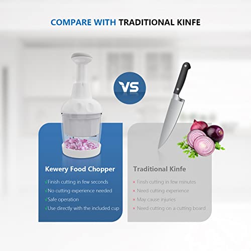 Food Chopper, Vegetable Chopper, Onion Chopper, Garlic Chopper Hand Chopper For Vegetables, Handheld Veggie Chopper, Nut Chopper, Chopper Vegetable Cutter, Dishwasher-Safe, White. #TOP7