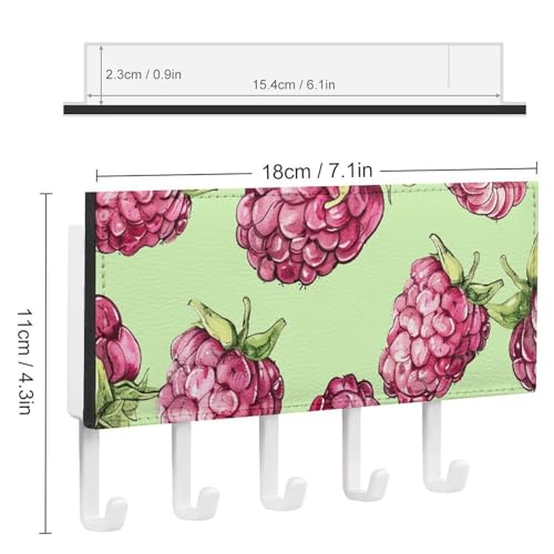 Gancho para llaves de pared resistente con diseño de melocotón y frambuesa 3
