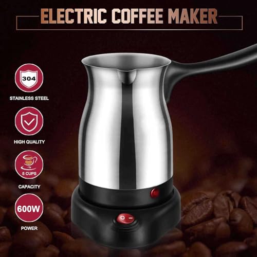 Cafetera Eléctrica Turca de Acero Inoxidable 600ml Multifuncional miniatura 3
