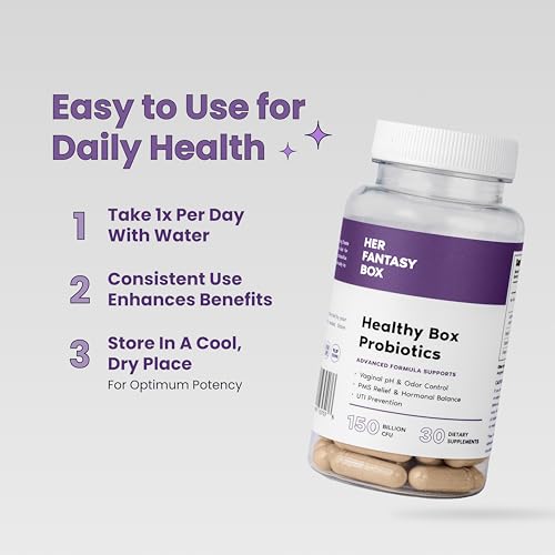 her fantasy box  healthy box  vaginal probiotics for women  prebiotics  advanced lactobacillus blend  hormonal balance pms relief  feminine health support with cranberry amp d-mannose